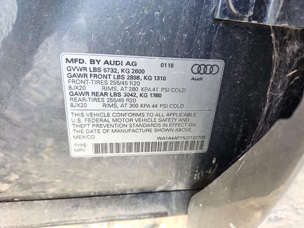 2018 AUDI SQ5 — VINS