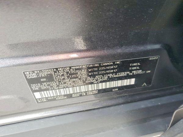 2022 TOYOTA RAV4 XLE — VINS
