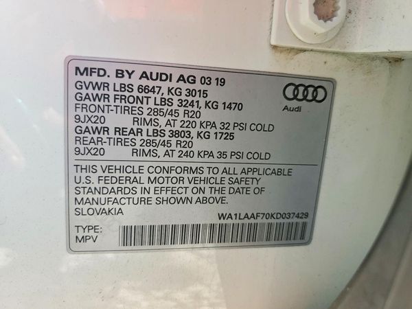 2019 AUDI Q7 — VINS