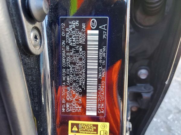 2012 LEXUS CT 200h — VINS