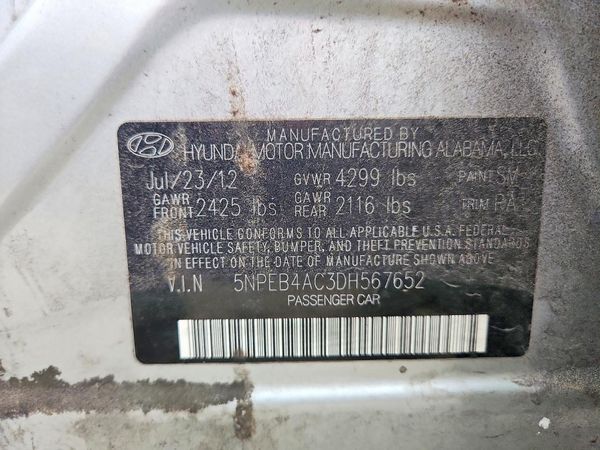 2013 HYUNDAI SONATA GLS/ GLS Popular — VINS