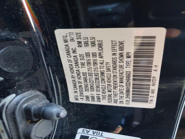2013 HONDA CRV LX — VINS