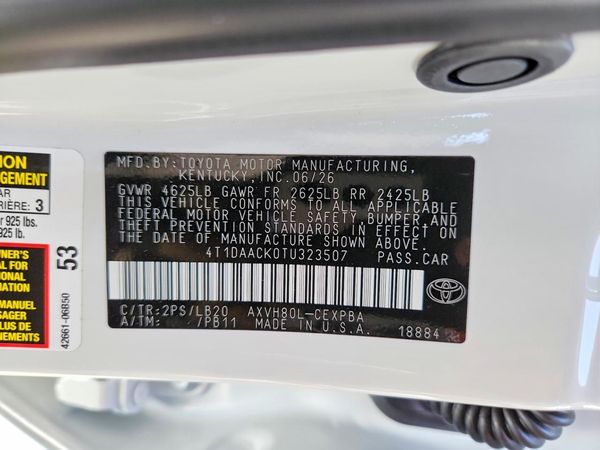 2026 TOYOTA CAMRY — VINS