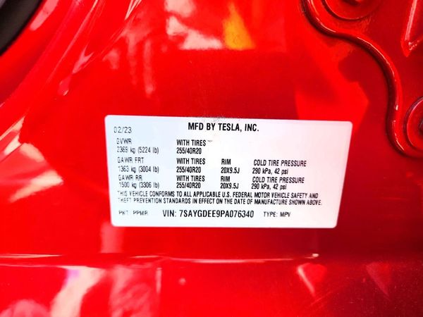 2023 TESLA MODEL Y — VINS