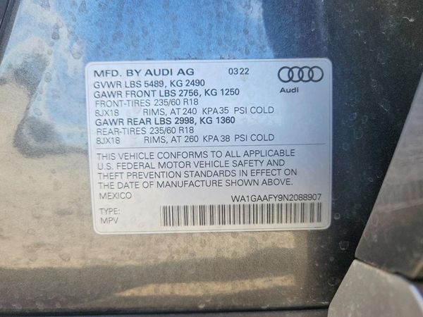 2022 AUDI Q5 S Line quattro Premium — VINS