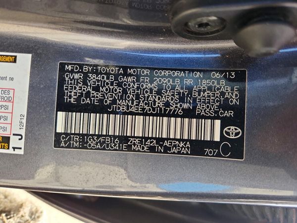 2013 TOYOTA COROLLA — VINS
