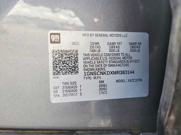 2021 CHEVROLET TAHOE LT — VINS