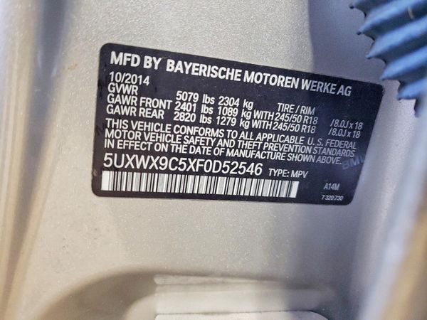 2015 BMW X3 xDrive28i — VINS