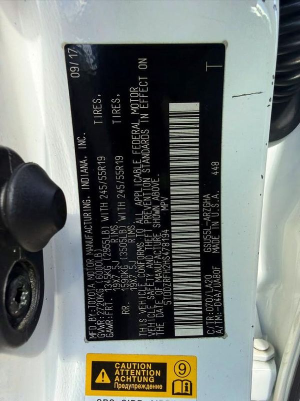 2017 TOYOTA HIGHLANDER Ltd/Ltd Platinum