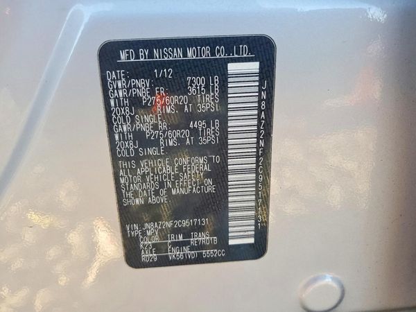 2012 INFINITI QX56 — VINS