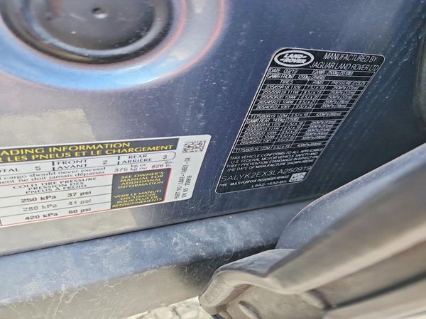 2020 LAND ROVER RANGE ROVER VELAR S R-Dynamic — VINS