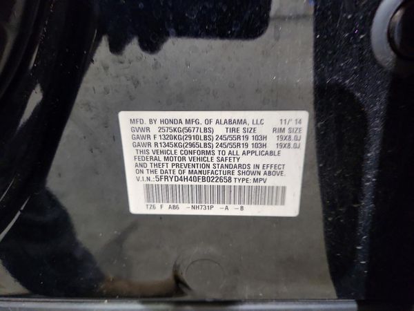 2015 ACURA MDX SH-AWD Tech — VINS