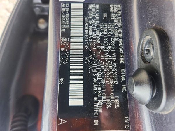 2013 TOYOTA HIGHLANDER Base/Hybrid — VINS