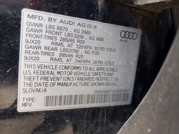 2017 AUDI Q7 quattro Prestige — VINS