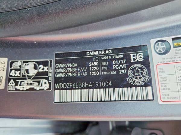 2017 MERCEDES-BENZ E-CLASS AMG E43 — VINS