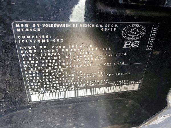2025 VOLKSWAGEN TAOS 4Motion SE Black — VINS