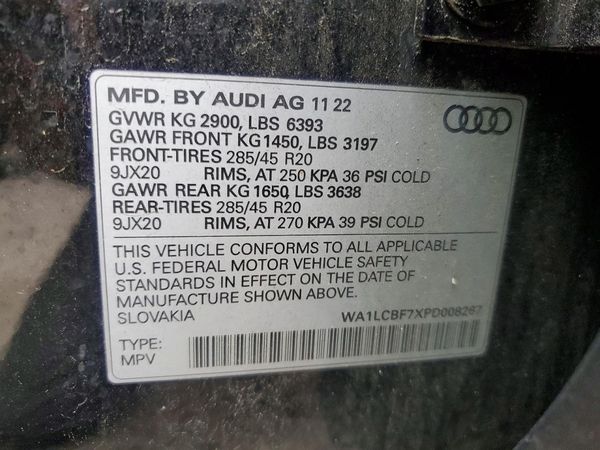 2023 AUDI Q7 quattro Premium Plus — VINS