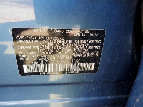 2023 SUBARU FORESTER Premium ES, SMART — VINS