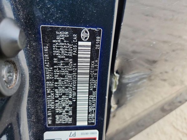 2014 TOYOTA CAMRY — VINS