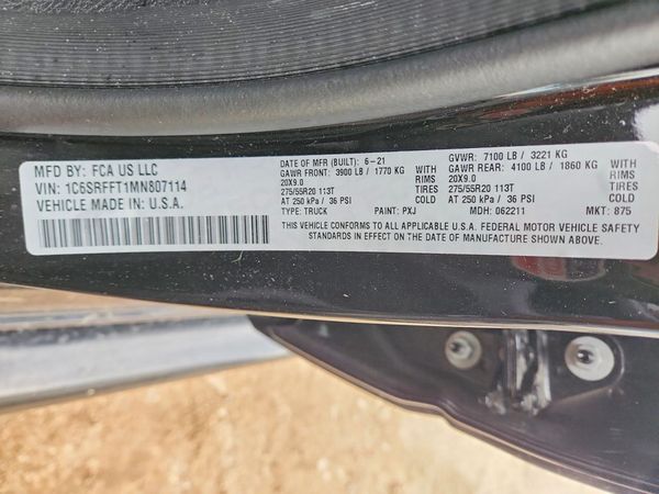 2021 RAM 1500 Big Horn, Lonestar — VINS