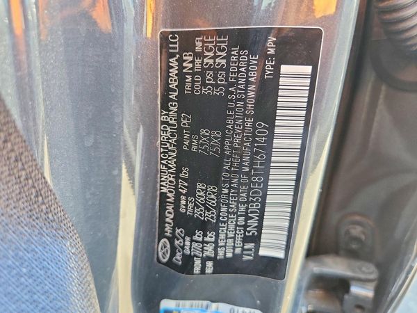 2026 HYUNDAI TUCSON SEL, SEL Plus — VINS