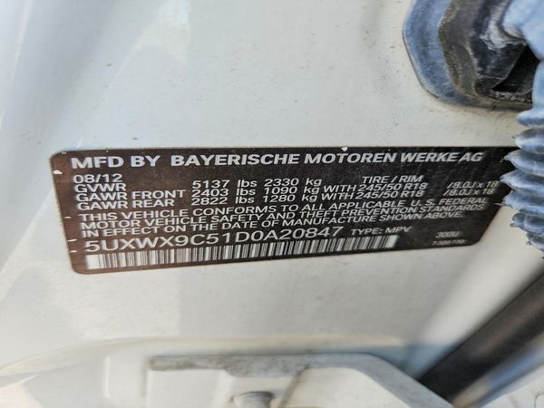 2013 BMW X3 xDrive28i — VINS