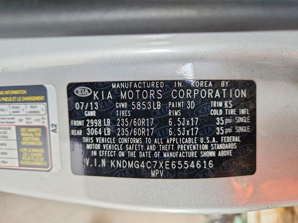 2014 KIA SEDONA GL — VINS