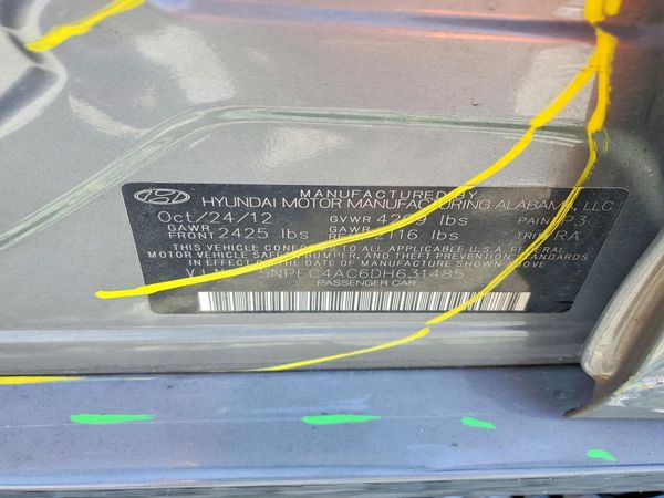 2013 HYUNDAI SONATA — VINS