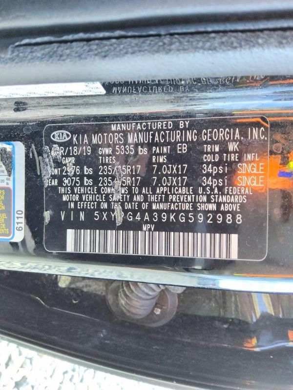 2019 KIA SORENTO L, LX, S — VINS