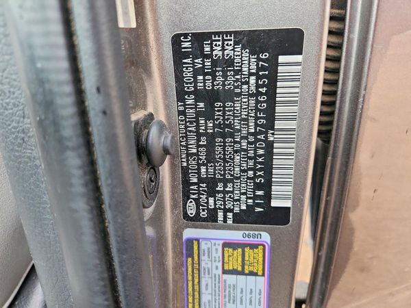 2015 KIA SORENTO TOP — VINS