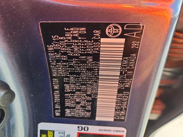 2015 TOYOTA COROLLA L/LE — VINS