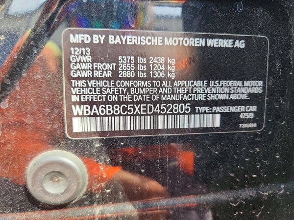 2014 BMW 640 xDrive GC — VINS