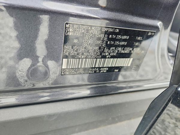 2019 TOYOTA RAV4 XSE HV 4WD — VINS