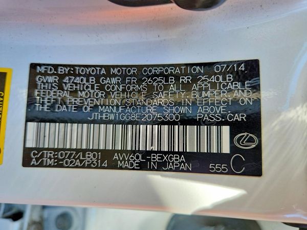 2014 LEXUS ES 300h — VINS