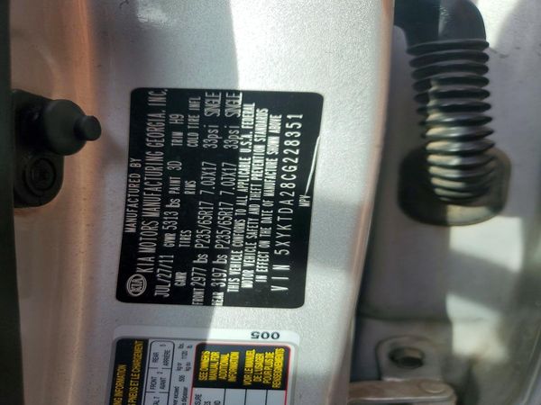 2012 KIA SORENTO GL(Middle-low grade) — VINS