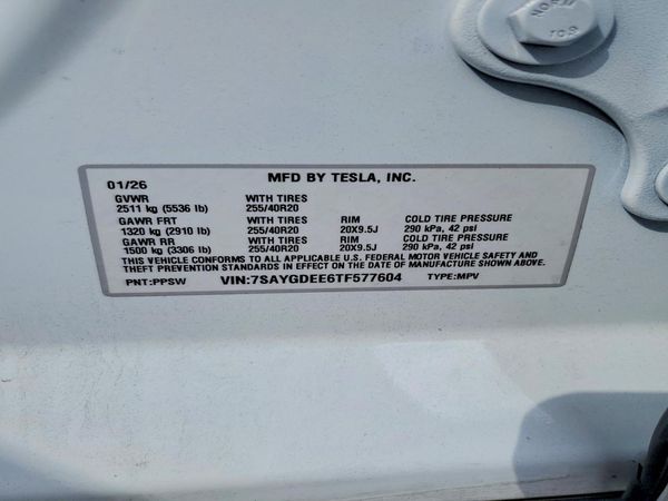 2026 TESLA MODEL Y — VINS