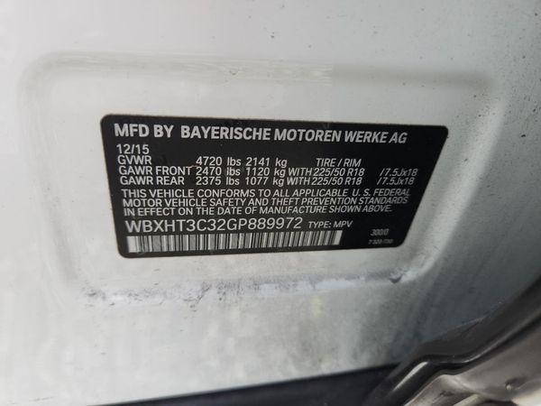 2016 BMW X1 xDrive28i — VINS