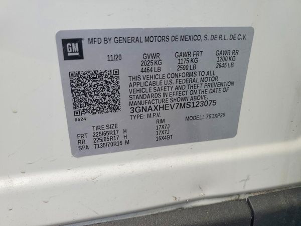 2021 CHEVROLET EQUINOX LS — VINS