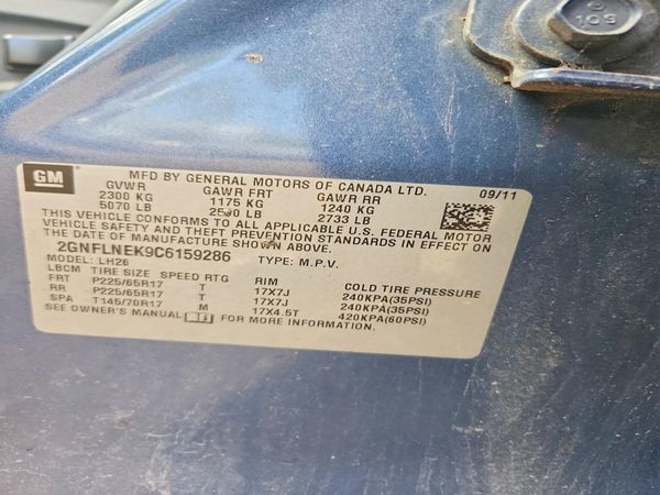 2012 CHEVROLET EQUINOX 2LT — VINS