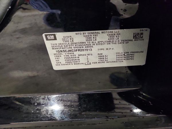 2015 CHEVROLET SUBURBAN LT — VINS