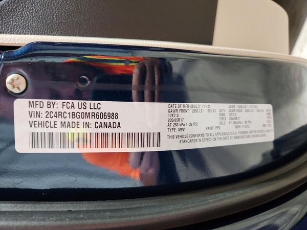 2021 CHRYSLER PACIFICA Touring L — VINS
