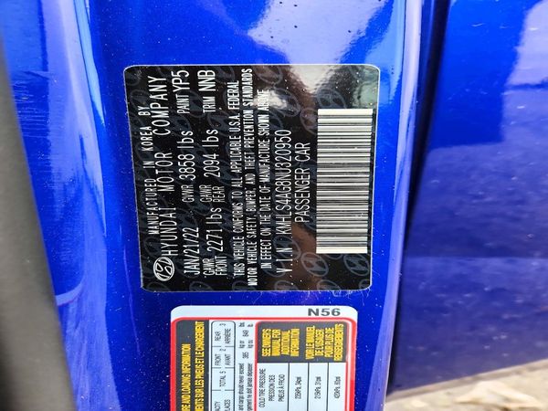 2022 HYUNDAI ELANTRA SEL w/ Convenience Pkg — VINS