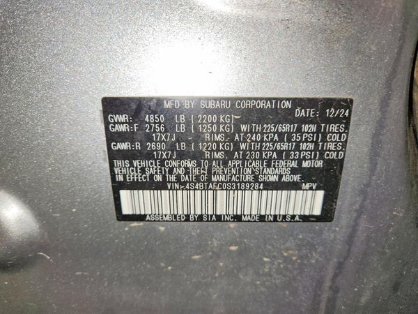 2025 SUBARU OUTBACK Premium — VINS