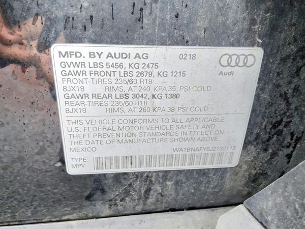 2018 AUDI Q5 quattro Premium Plus — VINS
