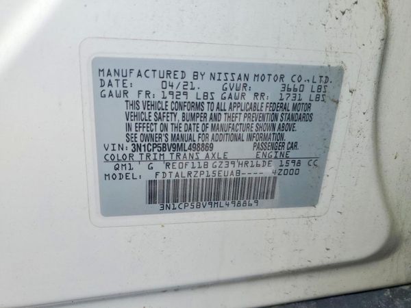 2021 NISSAN KICKS S — VINS
