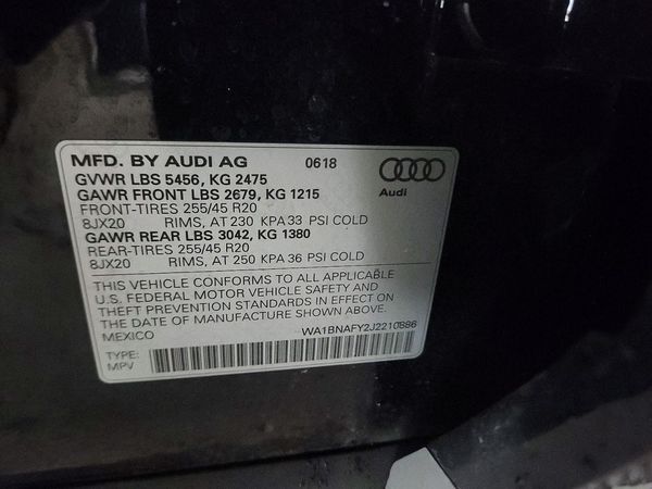 2018 AUDI Q5 quattro Premium Plus — VINS