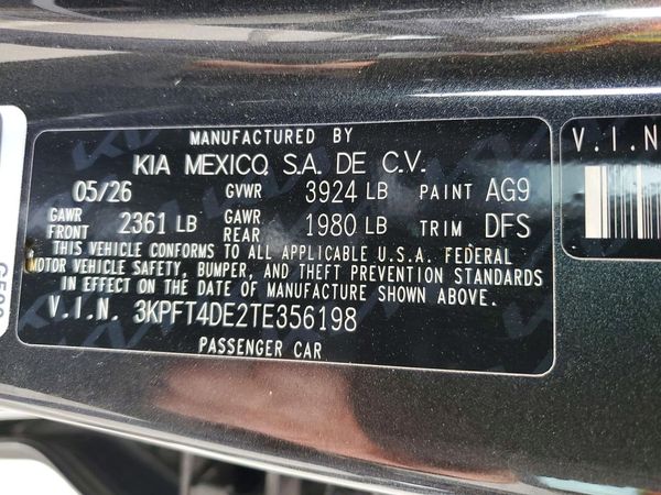 2026 KIA K4 LX, LXS — VINS