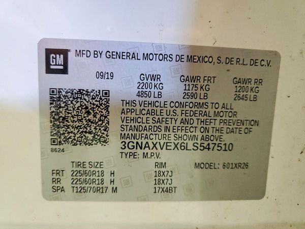 2020 CHEVROLET EQUINOX LT (2LT) — VINS