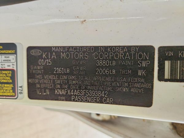 2015 KIA FORTE — VINS