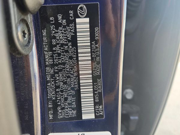 2019 LEXUS ES 350 — VINS